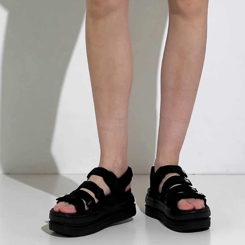 Nike Black Platform Strappy Sandals